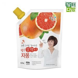(무배) 꽃샘 별난알맹이 자몽 파우치 원액 자몽원액 베이스 과일원액 500G