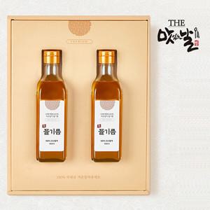 [선물세트]국산 들깨 100% 생들기름180ml x 2병/저온압착