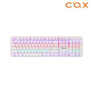 COX CK420 교체축 레인보우 LED 게이밍 기계식 키보드 (화이트, 적축)
