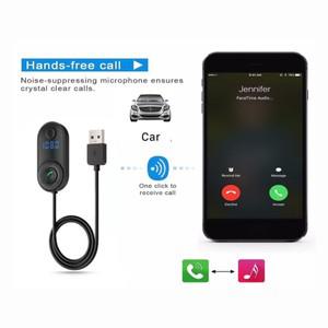 Wireless Car Bluetooth-Compatible 5.0 Receiver USB Auto BT Transmitter AUX Adapter for Hands-Free Am