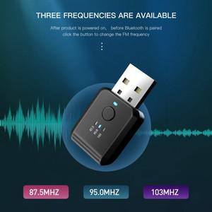 USB 차량용 블루투스 호환 5.1 FM 송신기 리시버, 핸즈프리 통화 키트, 자동 무선 오디오 어댑터