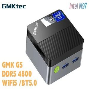 GMKtec 휴대용 컴퓨터 미니 PC, G5 GMK 인텔 12 세대 N97 윈도우 11 프로 데스크탑 DDR5 4800MT/s M.2 2242