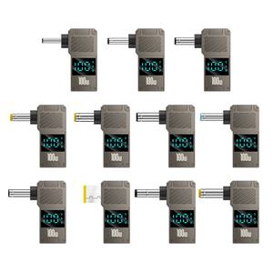 노트킹 PD 100W USB C타입 TO DC 변환 젠더 전압 전류 측정 디스플레이 확인 노트북 충전기 어댑터용 팁 잭 플러그 