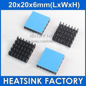블랙 알루미늄 방열판 쿨러 열 전도성 전달 양면 테이프 포함  20x20x6mm