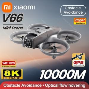 Xiaomi V66 미니 RC 공중 드론 8K Professinal 광각 HD 카메라 접이식 장애물 회피 헬리콥터 높은 장난감