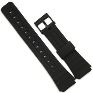 카시오 F-91W 용 시계 밴드 교체 스트랩 핀 금속 버클 18mm 검정색 수지 플라스틱 손목