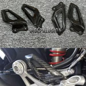 순수 카본 섬유 힐 플레이트 가드 발판 패널 부품 BMW S1000RR M1000RR 2019 오토바이 바이크 바이크 바이크
