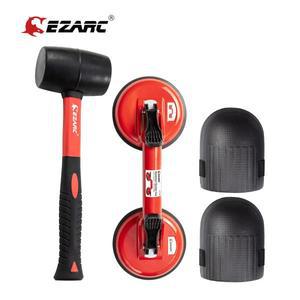 EZARC 바닥 갭 고정 도구, 라미네이트 수리 키트, 더블 알루미늄 흡입 컵, 고무 망치, 폼 무릎 패드 포함