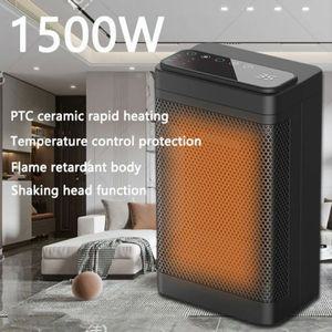 팬히터 난로 온풍기 가정용 테이블 PTC 선풍기 히터 침실 사무실 리모컨 전기 저 수직 난방 팬 1500W