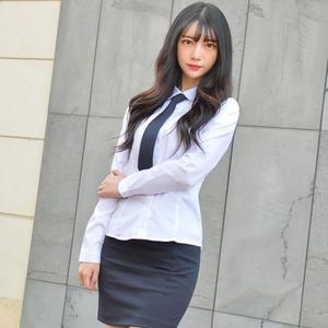 각카라 고급 스판 블라우스 기본핏 여자 셔츠 교복