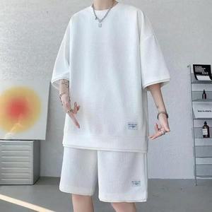 농구유니폼 농구복 져지 바지 나시 티셔츠 반티 여름 빠른 건조 반팔 티셔츠 캐주얼 정장 남성 와플 느슨한