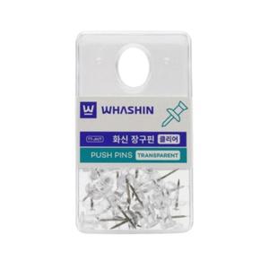 화신 투명 장구핀 장구 압정 푸시핀 게시판 코르크 메모 보드 고정 핀 푸쉬핀 압핀 꽂이 사무용 비품