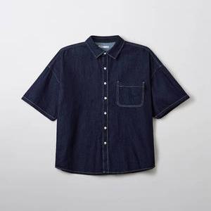 SPAO 스파오 데님 오버핏 반팔 셔츠_SPYJF24C01 554426