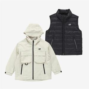 뉴발란스키즈 ESSENTIAL바람막이+신슐베스트 2in1 세트 NK9QF1107UIvory