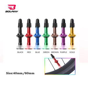자전거 밸브 캡 튜브 뚜껑 마개 BOLANY 2pcs 40mm/60mm MTB 도로 튜브리스 타이어 변환 알루마이트 알루미늄 합금 실란트 부품