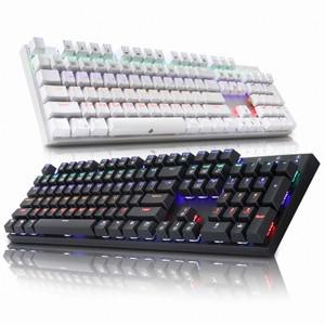 ABKO K640 레인보우 게이밍키보드 (화이트, 청축)