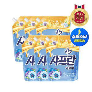 [엘지생활건강]샤프란 아로마 섬유유연제 프레쉬 아로마 리필 2.1L x 6개