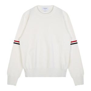 [톰브라운]23FW MKA326A Y3001 100 밀라노 스티치 암밴드 니트 화이트