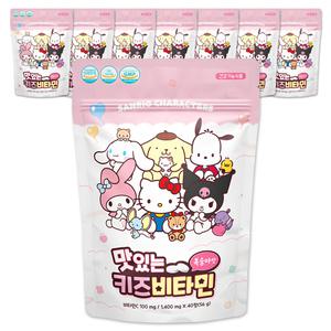 산리오 맛있는 키즈 비타민 어린이 캐릭터 간식 건강기능식품 복숭아맛 40정 8개