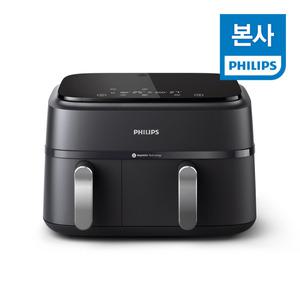 [롯데백화점]필립스 필립스 3000시리즈 듀얼바스켓 에어프라이어 9L NA351/00 블랙
