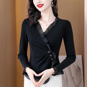 브이넥 프릴 댄스복 라인 줌바 라틴 사교 댄스 무대복 단체복