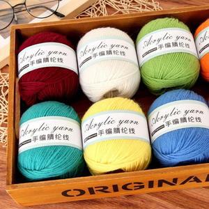 뜨개질 아크릴 크로셰 울 원사 4 겹 부드러운 섬유 손 뜨게 실 DIY 인형 가방 장식 원단 바느질 공예