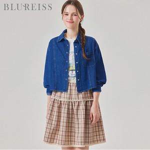 [블루레이스] 셔츠카라크롭데님블라우스_B5S1BL5111