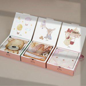 [멜로우앤]순면 이중 거즈 블랭킷+손수건 2종 세트  아기 이불 유모차 담요