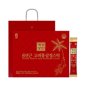 [가정의달] 개성상인 6년근 고려홍삼정스틱 10ml, 30입, 1개 + 쇼핑백, 1개