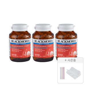 블랙모어스 NEW 칼슘 마그네슘 비타민D 120정, 3개+증정(약통 케이스 6구, 1개 + 밀봉 다용도 집게 5P,  1개)