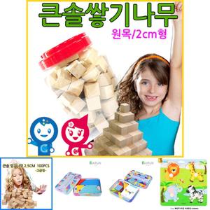 큰솔교육 큰솔2cm쌓기나무100pcs(비취)+케이스 큰솔정육면체 소마큐브 카프라 펜토미노 가베/쌓기나무