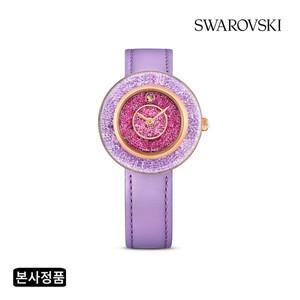 [스와로브스키/본사정품] Crystalline Lustre 퍼플 로즈골드 레더 시계 5656896
