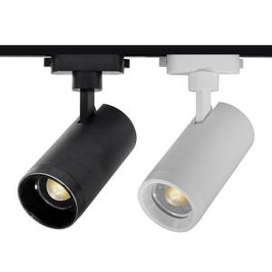 LED 레일등 렌즈투광기 30W  / 원통 COB 레일 등기구 스포트 라이트 전시장 카페 미술관 가게 의류 매장 전시 스팟 조명 트랙등