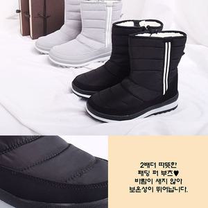 [셀렉슈] 여성 퍼안감 패딩부츠 미끄럼방지부츠 여자앵클부츠