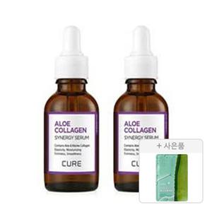 김정문알로에 큐어 콜라겐 시너지 세럼 30g, 2개 + 증정(큐어 알로에 슬라이스 젤리 마스크, 1매)