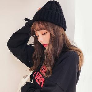 소리나는공 엣지겨울 꽈배기 니트 모자(블랙) 숏비니 여성비니