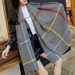 소리나는공 여성 체크 머플러(블랙레드) 겨울머플러 목도리