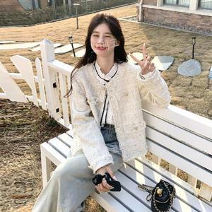 트위드재킷 여성자켓 하객룩 라운드넥 노카라 아우터 봄가을