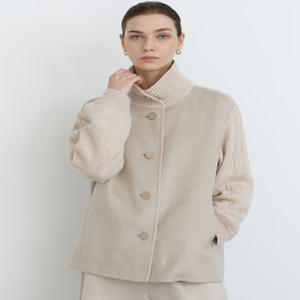 닥스 여성 24FW [캐시미어 94%] 베이지 니트소매 울캐시미어혼방 긴팔자켓 DLJA4D915I2
