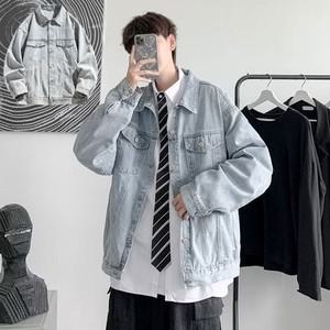 남자 캐주얼 루즈핏 투포켓 심플 데님 청자켓 OC-JKA-SWFGF7XK