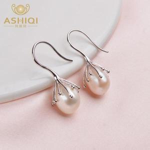 세트 바로크 진주 귀걸이 925 실버 드롭 여성 10-11mm 담수