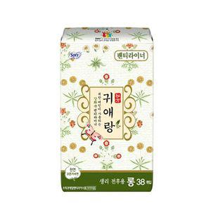 귀애랑 팬티라이너 롱 38입x6개 생리대 화이트 대형