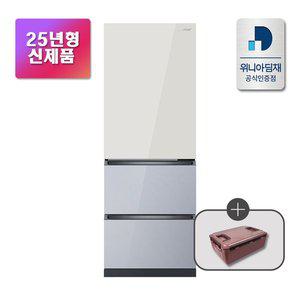 [위니아][인증점] 25년형 딤채 3도어 330L 스탠드 김치냉장고 EDT33KBPIENT1 샤인 베이지노바실버