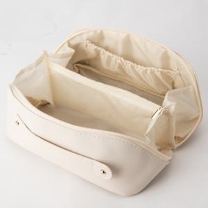 여행용 화장품 가죽 파우치 아이보리