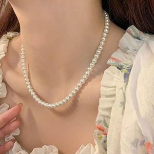 [오노마] ONM 여자 러블리 스타일 진주 패션 목걸이 고품질 1P 포인