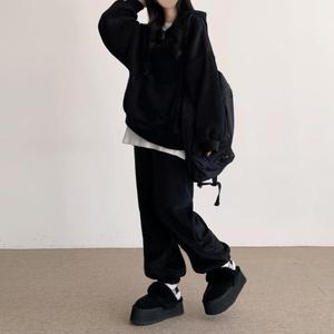 여자 박시핏 팬츠 FW 큰주머니 조거 후디티 벌룬 세트