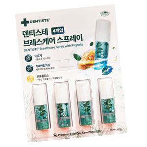 덴티스테 브레스케어 스프레이 15ml X 4개 마우스 구강스프레이 휴대용 가글 청결제