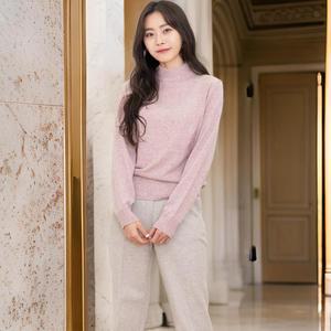 여자 반목 얇은 폴라 캐시미어 부드러운 니트