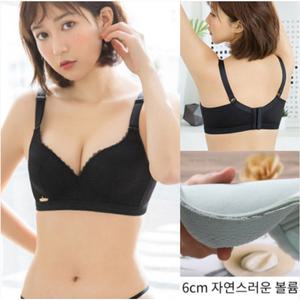 [니뽐니씨]뽕브라 6cm왕뽕 레이스 브라렛 노와이어 밀착 볼륨업 편한 사기 웨딩 반컵 포레