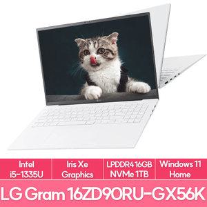 LG전자 그램16 16ZD90RU-GX56K 13세대 인텔i5 램16G NVMe1TB교체 WIN11 사무용 대학생 노트북 추천 EU